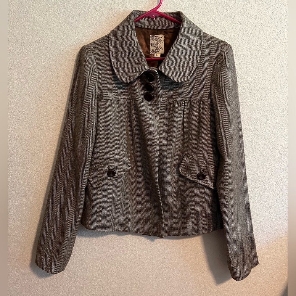 Tulle Harringbone Jacket Size Large